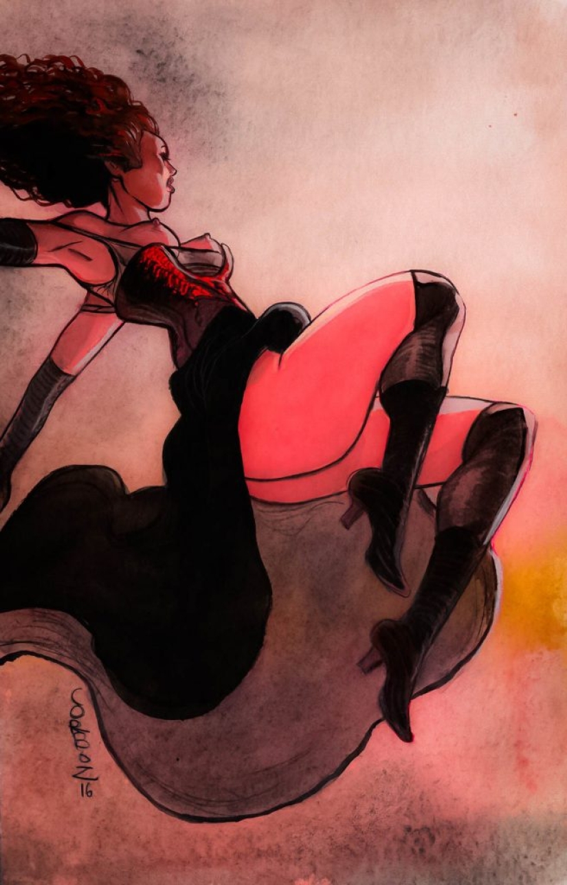 Mujeres francesas sexys en acuarelas del artista Yannick Corbeau Mujeres francesas sexys en acuarelas del artista Yannick Corbeau