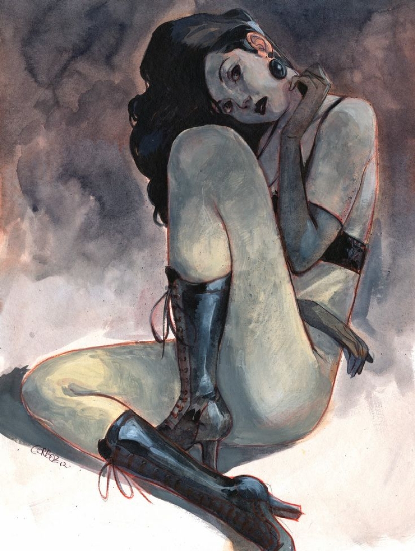 Mujeres francesas sexys en acuarelas del artista Yannick Corbeau Mujeres francesas sexys en acuarelas del artista Yannick Corbeau