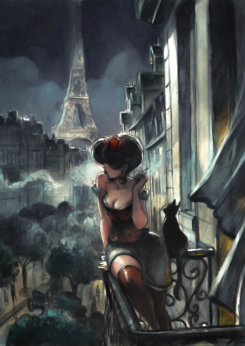 Mujeres francesas sexys en acuarelas del artista Yannick Corbeau Mujeres francesas sexys en acuarelas del artista Yannick Corbeau