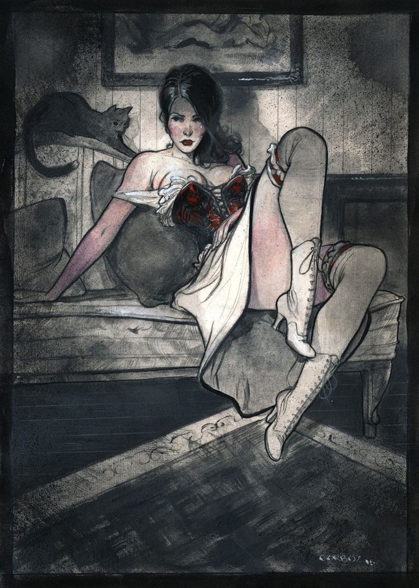 Mujeres francesas sexys en acuarelas del artista Yannick Corbeau Mujeres francesas sexys en acuarelas del artista Yannick Corbeau