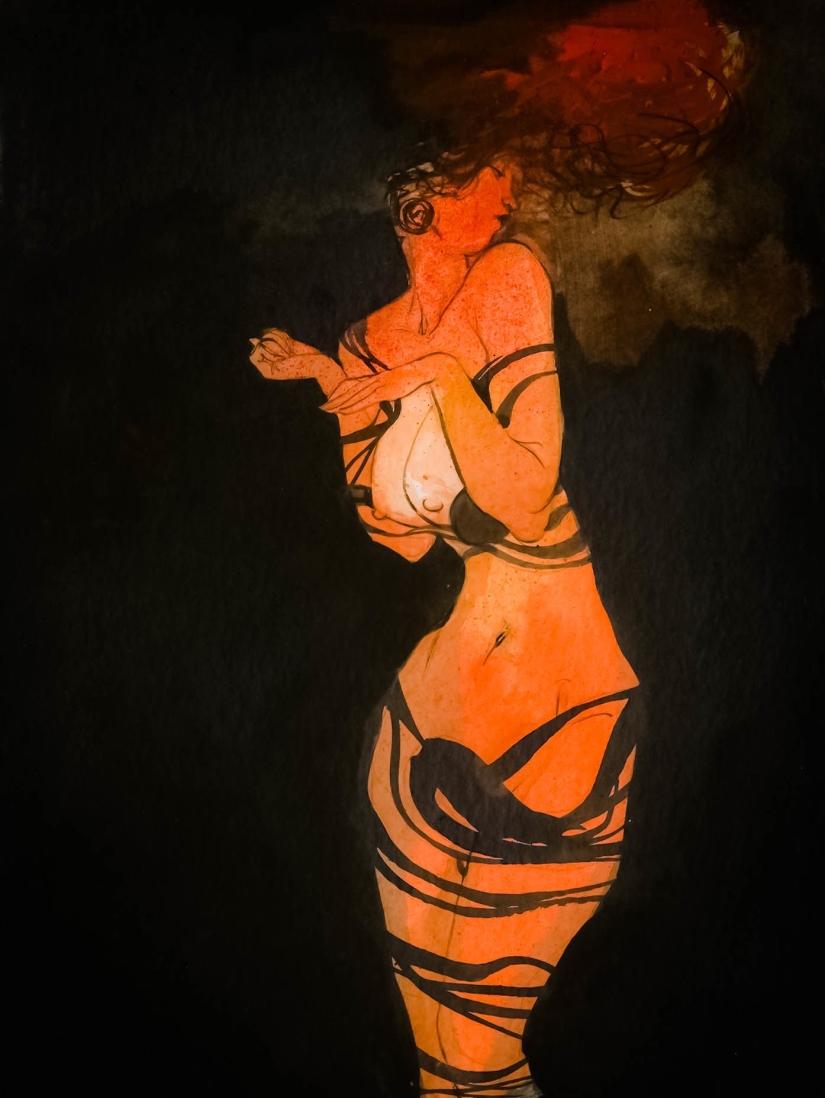 Mujeres francesas sexys en acuarelas del artista Yannick Corbeau Mujeres francesas sexys en acuarelas del artista Yannick Corbeau