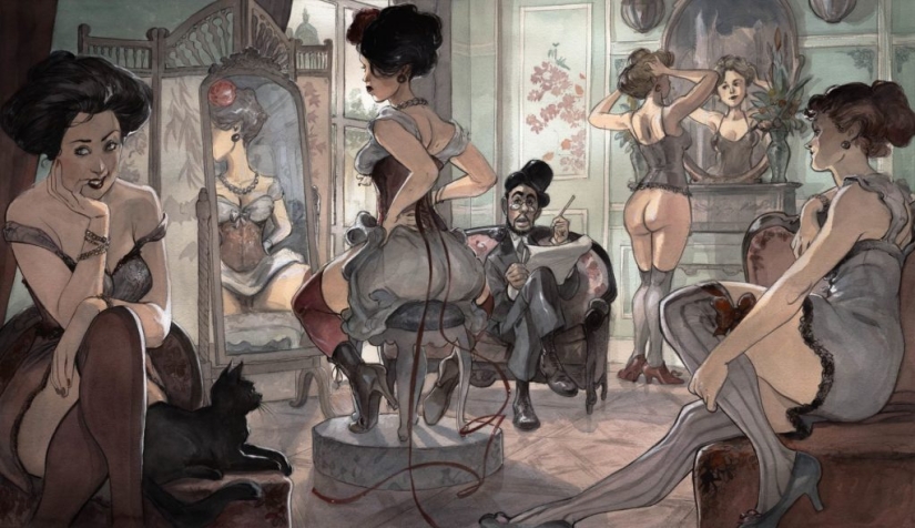 Mujeres francesas sexys en acuarelas del artista Yannick Corbeau Mujeres francesas sexys en acuarelas del artista Yannick Corbeau