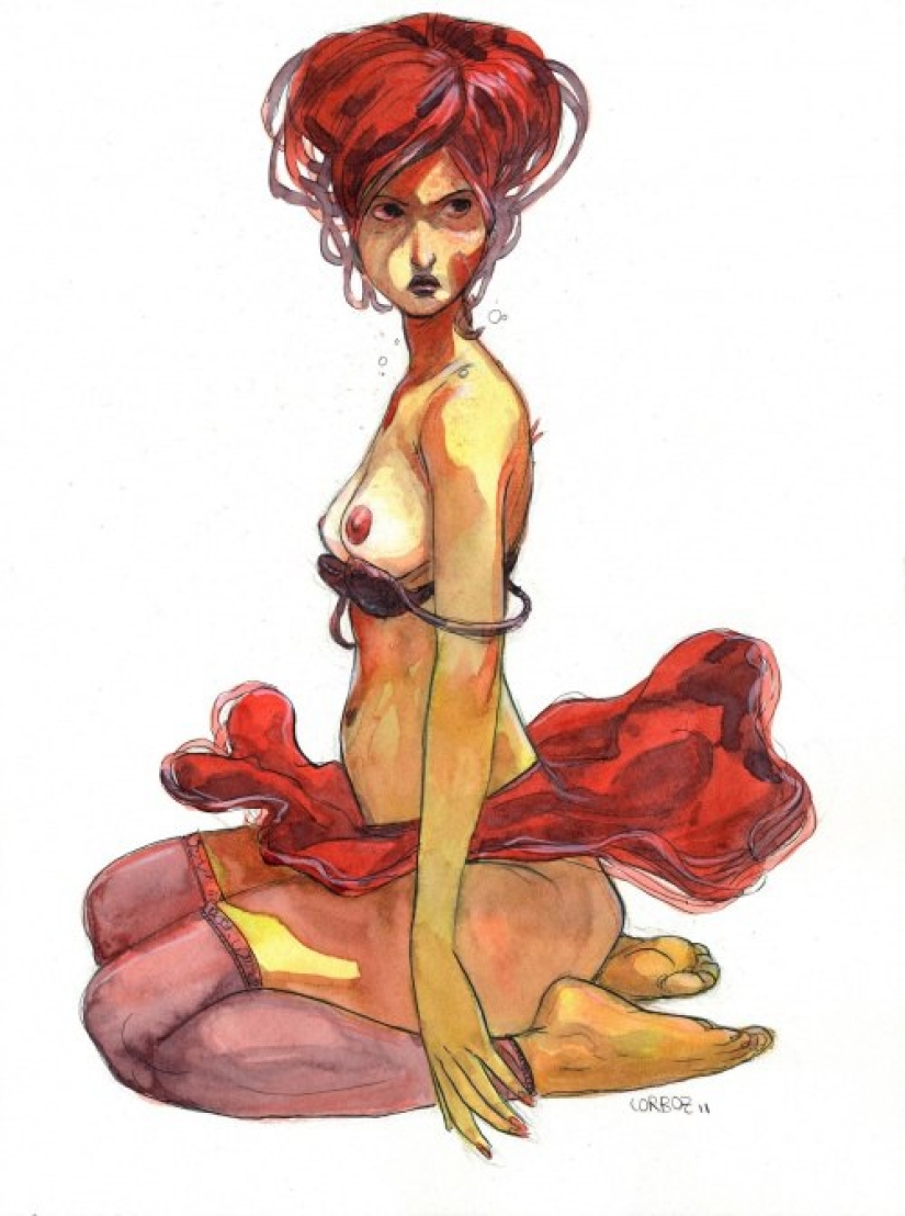 Mujeres francesas sexys en acuarelas del artista Yannick Corbeau Mujeres francesas sexys en acuarelas del artista Yannick Corbeau