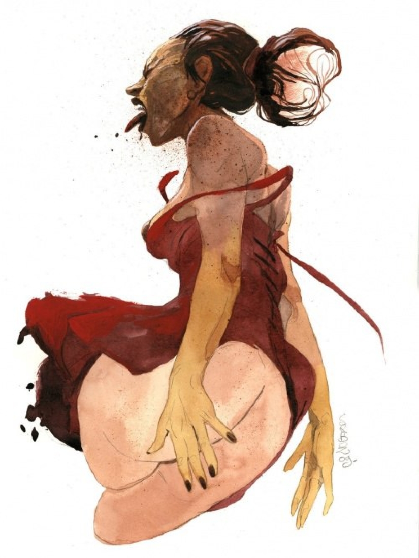 Mujeres francesas sexys en acuarelas del artista Yannick Corbeau Mujeres francesas sexys en acuarelas del artista Yannick Corbeau