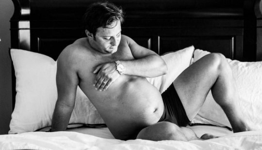 My wife didn't want to be photographed pregnant, so I did it instead of her