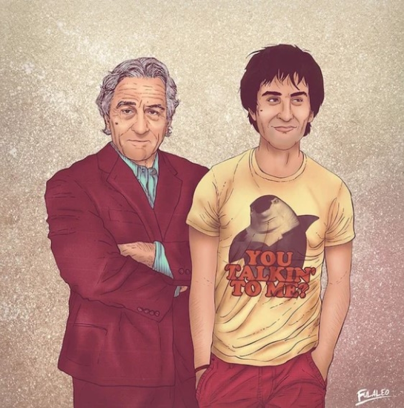"My years are my wealth": celebrities in the company of themselves in their youth on illustrations by a Colombian artist