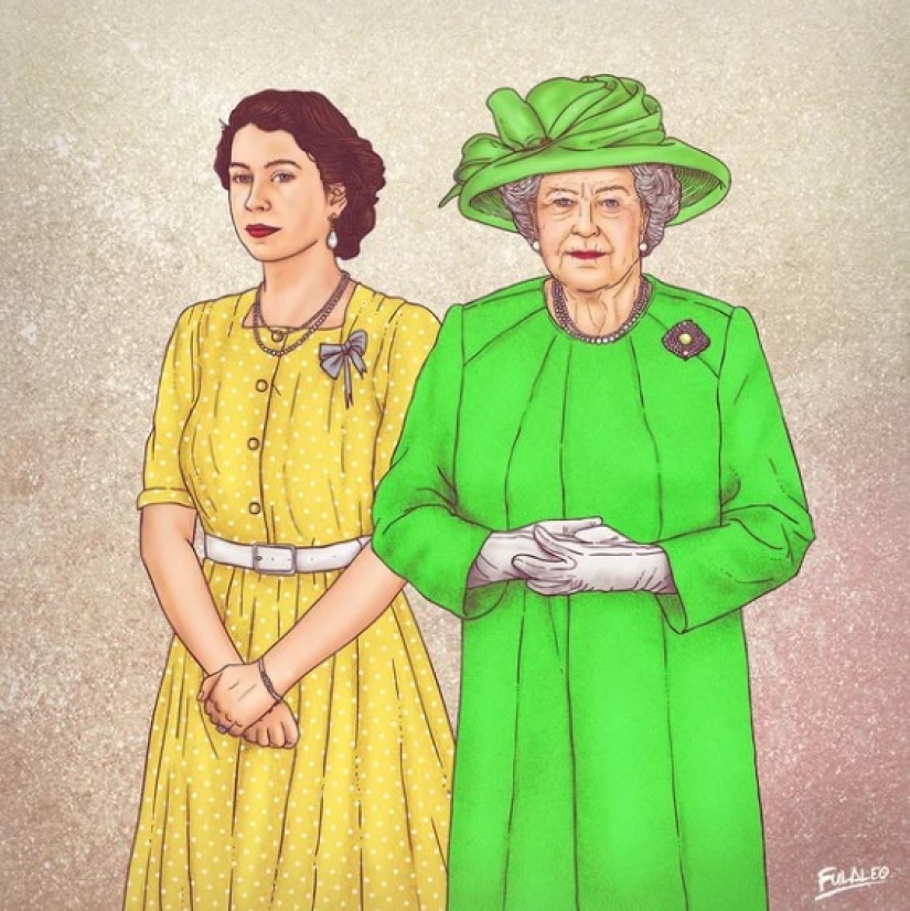 "My years are my wealth": celebrities in the company of themselves in their youth on illustrations by a Colombian artist