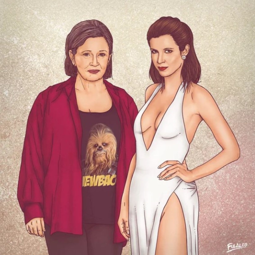 "My years are my wealth": celebrities in the company of themselves in their youth on illustrations by a Colombian artist