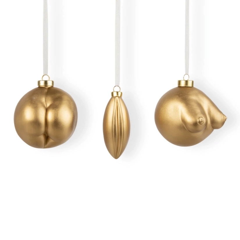 New Year with a peppercorn: the designer created Christmas balls in the form of female charms