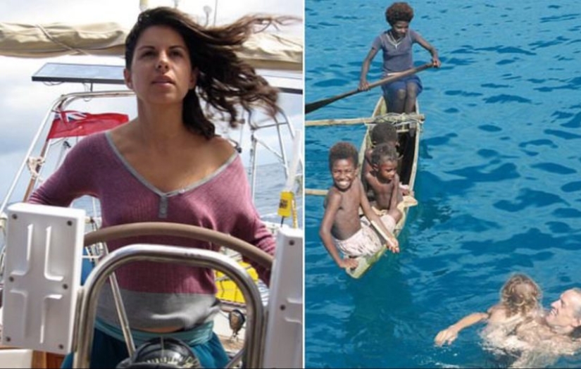 On the same wave: the couple have been traveling on the high seas for 8 years and have given birth to three children during this time On the same wave: the couple have been traveling on the high seas for 8 years and have given birth to three children during this time
