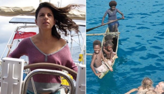 On the same wave: the couple have been traveling on the high seas for 8 years and have given birth to three children during this time