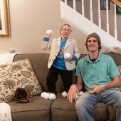 One of the smallest people on the planet celebrated his birthday with his younger two-meter brother