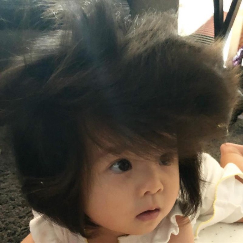 One-year-old Rapunzel: a baby with a luxurious head of hair has become the face of a famous brand One-year-old Rapunzel: a baby with a luxurious head of hair has become the face of a famous brand