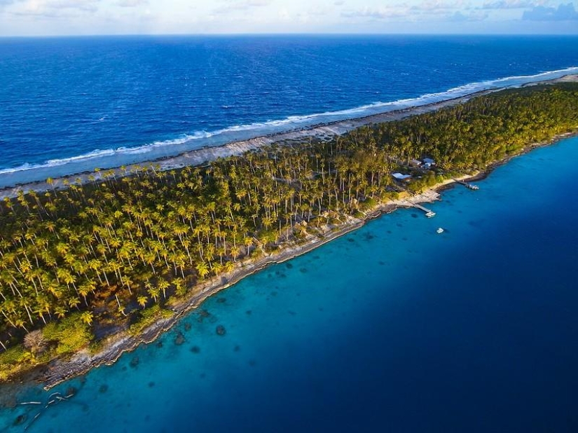 Paraíso polinesio desde la altura de una cometa