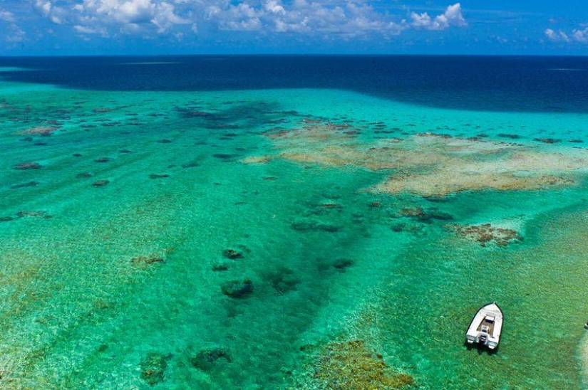 Paraíso polinesio desde la altura de una cometa