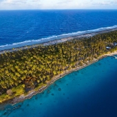 Paraíso polinesio desde la altura de una cometa