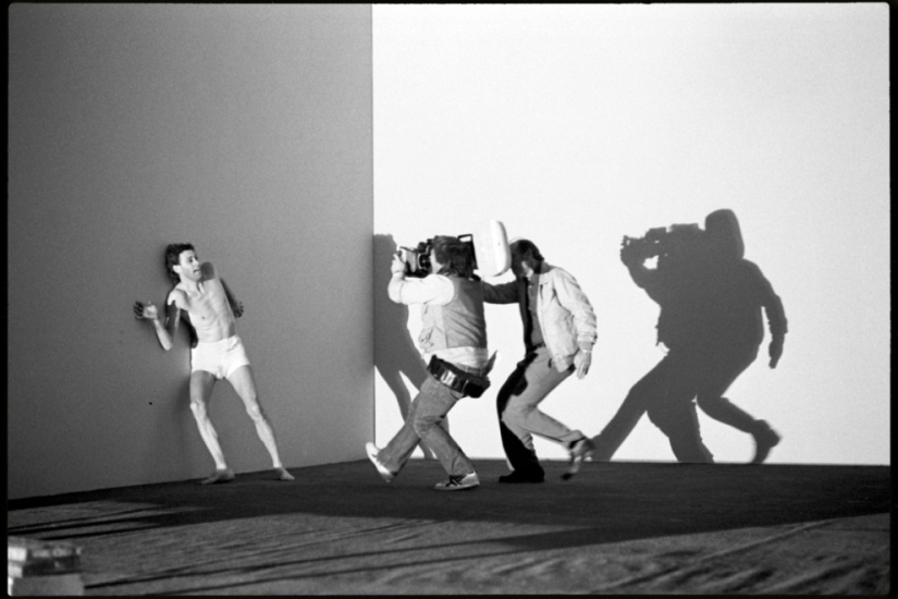 Photos from behind the scenes of the 1982 film Pink Floyd - The Wall