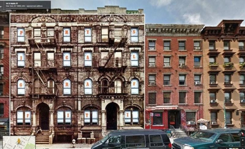 Portadas de álbumes de música en Google Street View