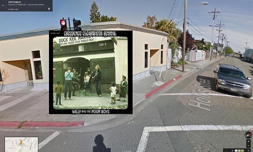 Portadas de álbumes de música en Google Street View