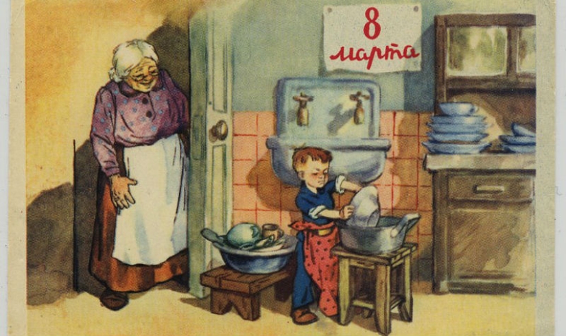 Postales antiguas para el 8 de marzo