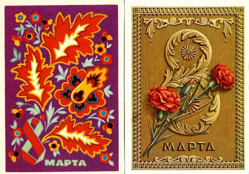 Postales antiguas para el 8 de marzo