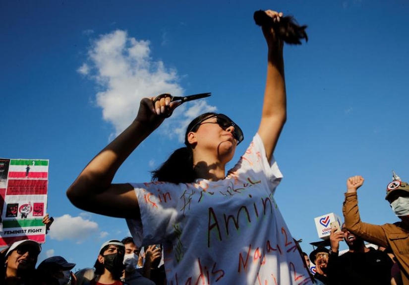 Protesters rally around the world over the death of Mahsa Amini