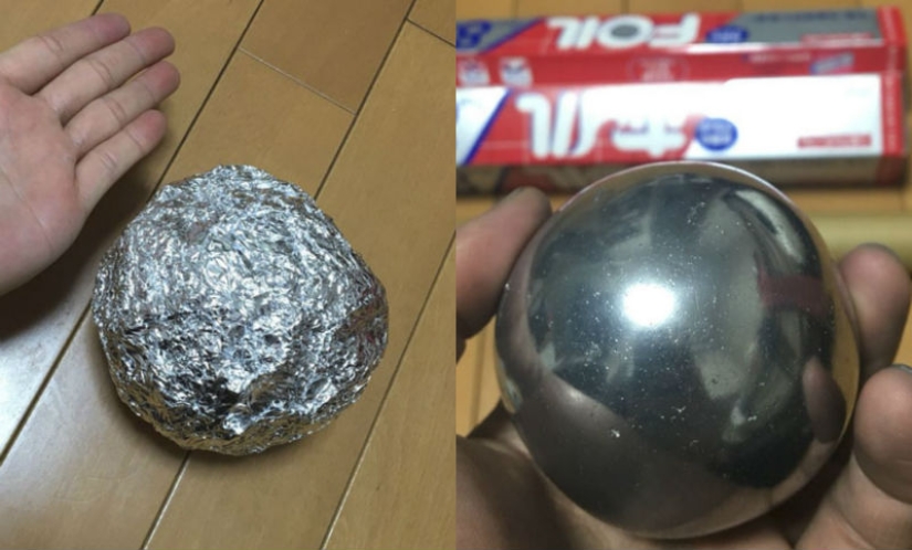 Pulirme por completo: los japoneses convierten las bolas de papel de aluminio en una perfección brillante