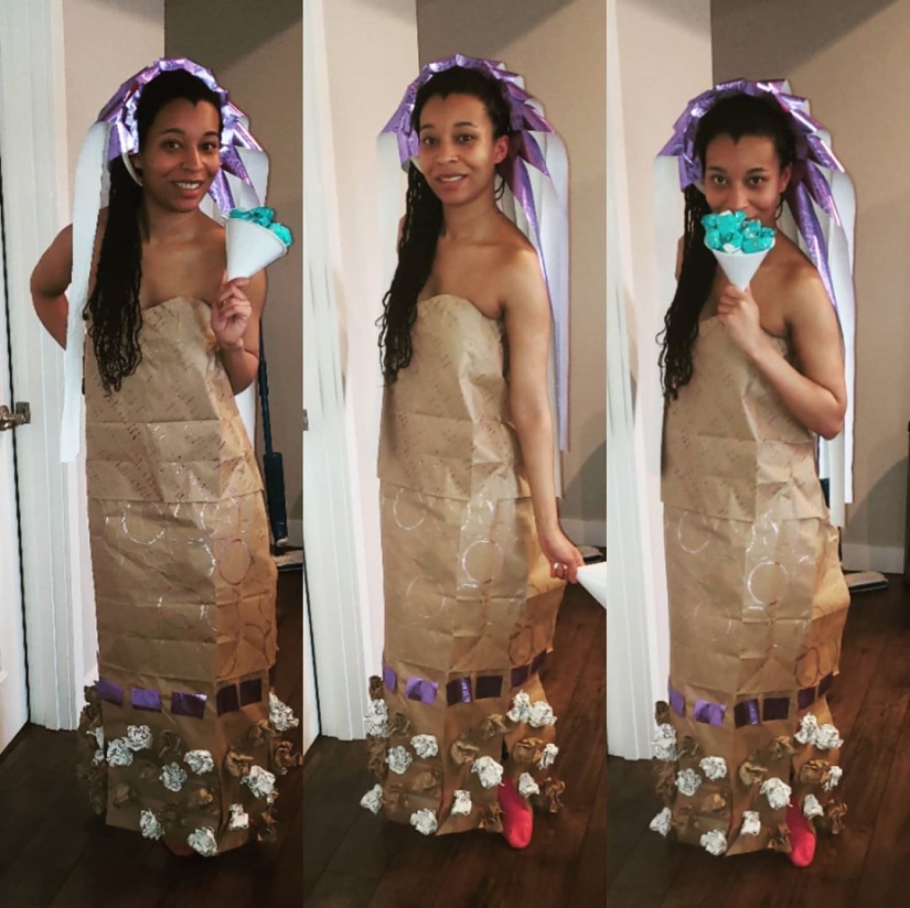 Quarantine clothes: Instagram users make dresses from bags Quarantine clothes: Instagram users make dresses from bags