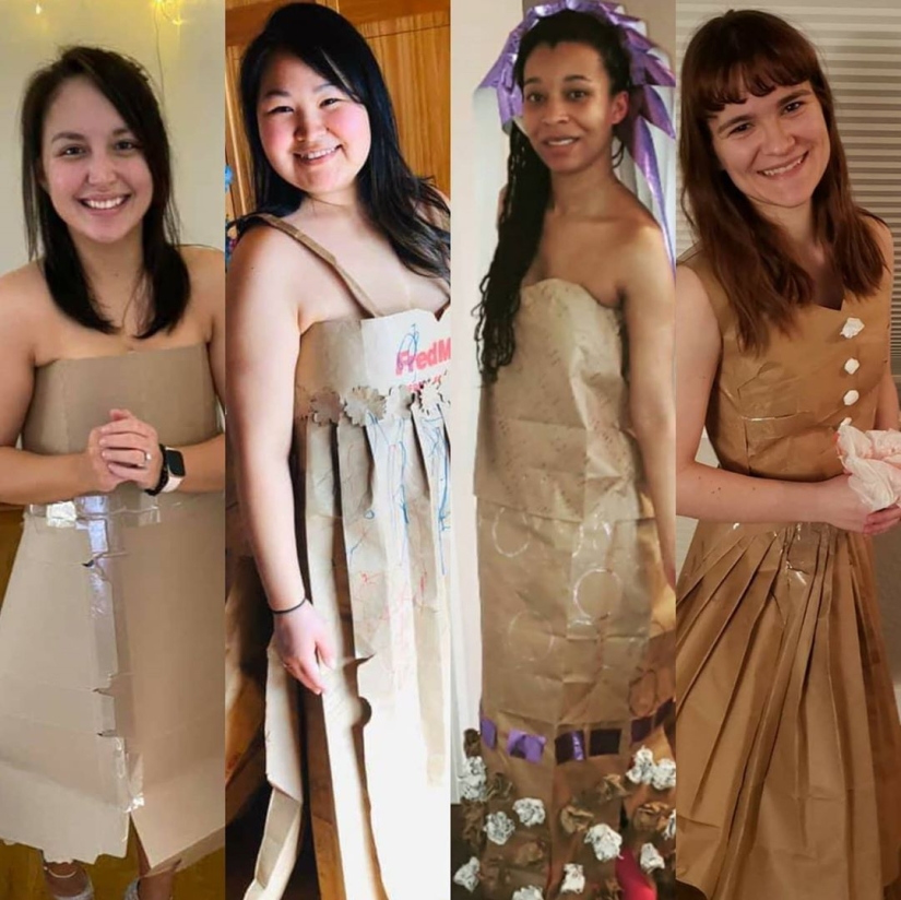 Quarantine clothes: Instagram users make dresses from bags Quarantine clothes: Instagram users make dresses from bags