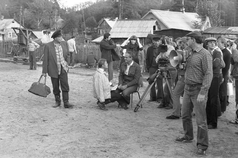 Rare footage from the filming of Soviet films