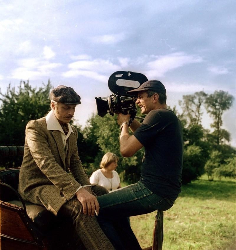 Rare footage from the filming of Soviet films