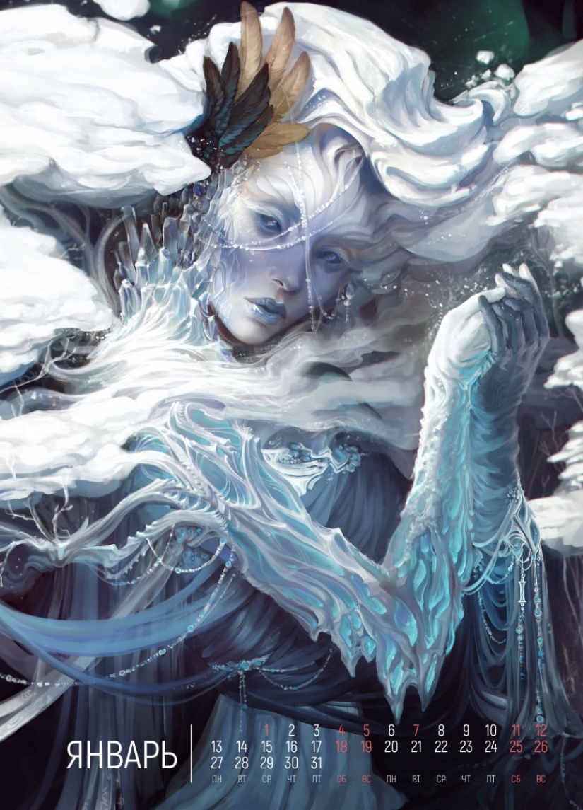 Revived months: an artist from Russia drew a calendar with girls-the seasons Revived months: an artist from Russia drew a calendar with girls-the seasons