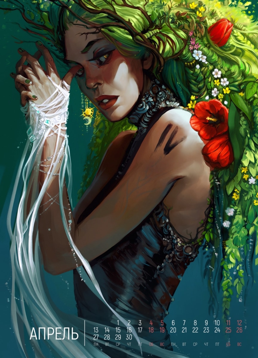 Revived months: an artist from Russia drew a calendar with girls-the seasons Revived months: an artist from Russia drew a calendar with girls-the seasons