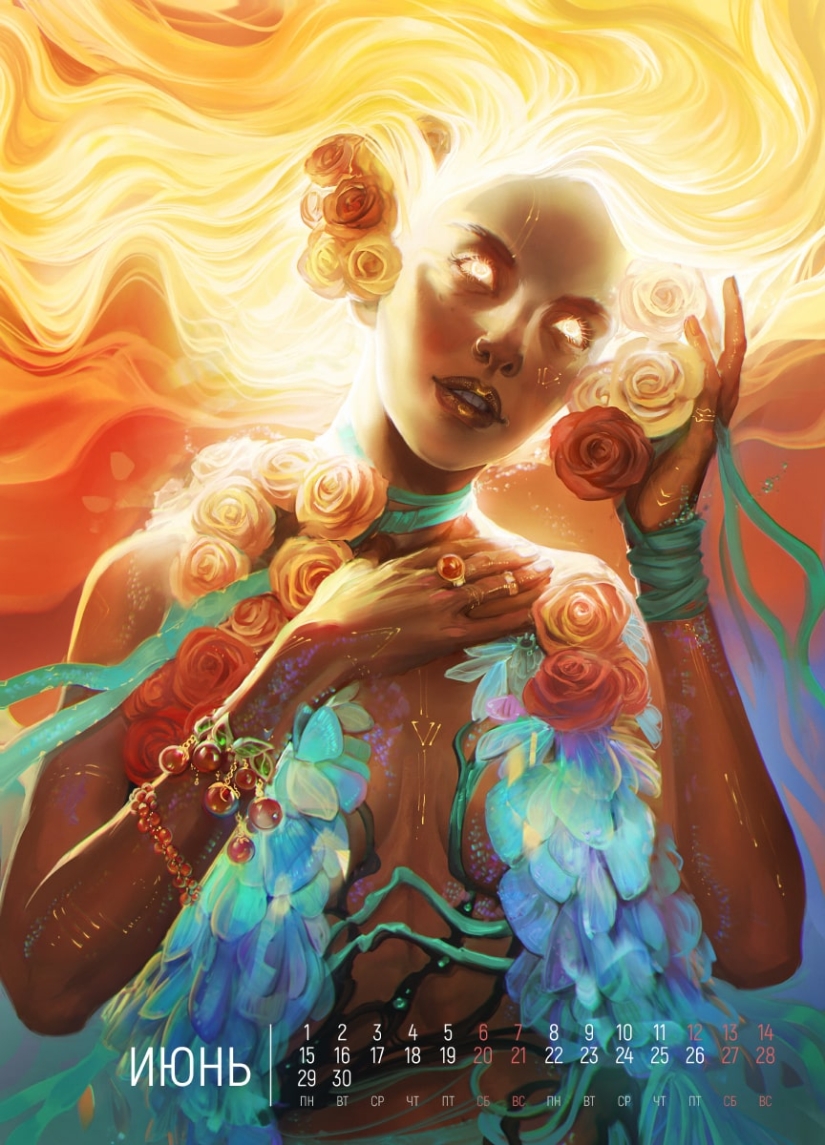 Revived months: an artist from Russia drew a calendar with girls-the seasons Revived months: an artist from Russia drew a calendar with girls-the seasons