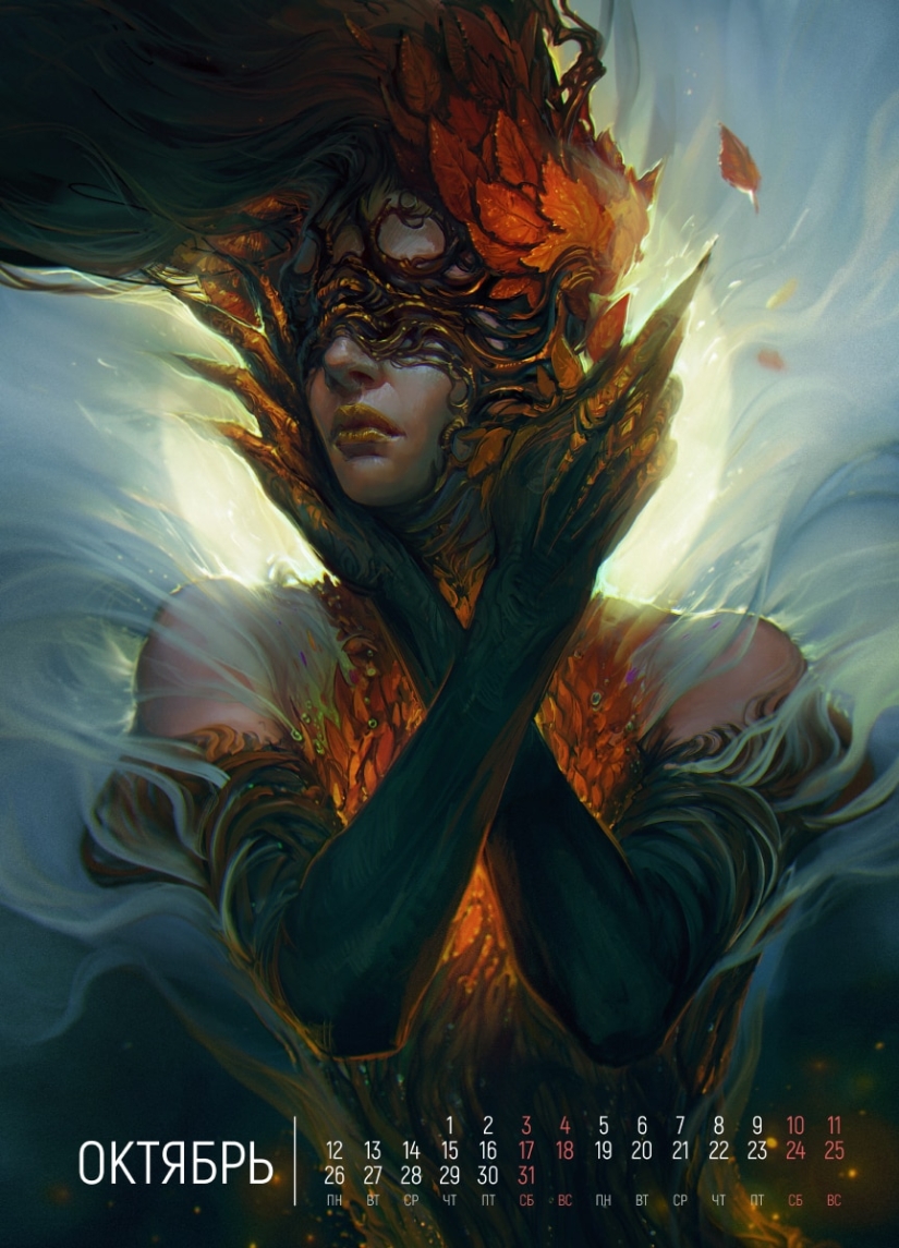 Revived months: an artist from Russia drew a calendar with girls-the seasons Revived months: an artist from Russia drew a calendar with girls-the seasons