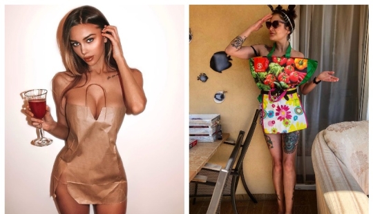 Ropa de cuarentena: Los usuarios de Instagram hacen vestidos con bolsos