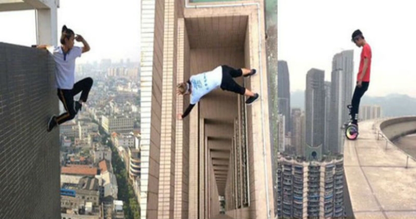 Rufer from China fell off a skyscraper during a stunt, and this was captured by the camera