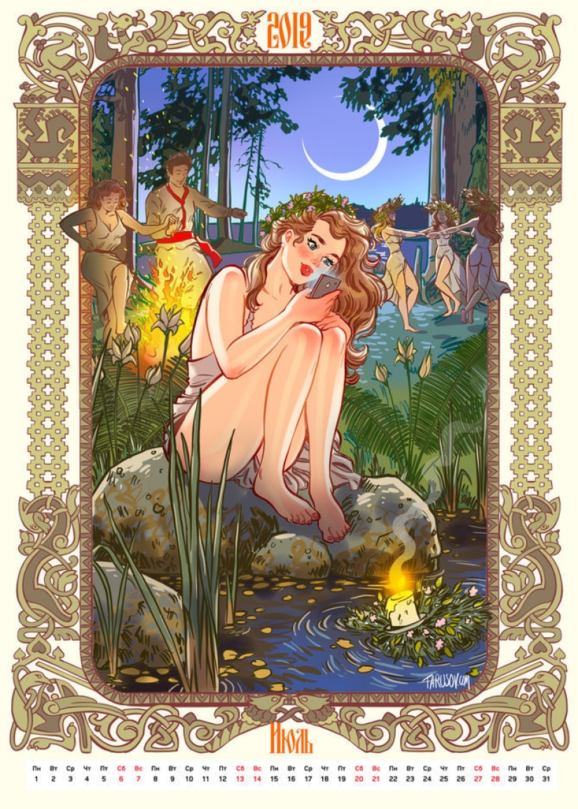 "Rusia del futuro — 2019": calendario con chicas del maestro pin-up Andrey Tarusov