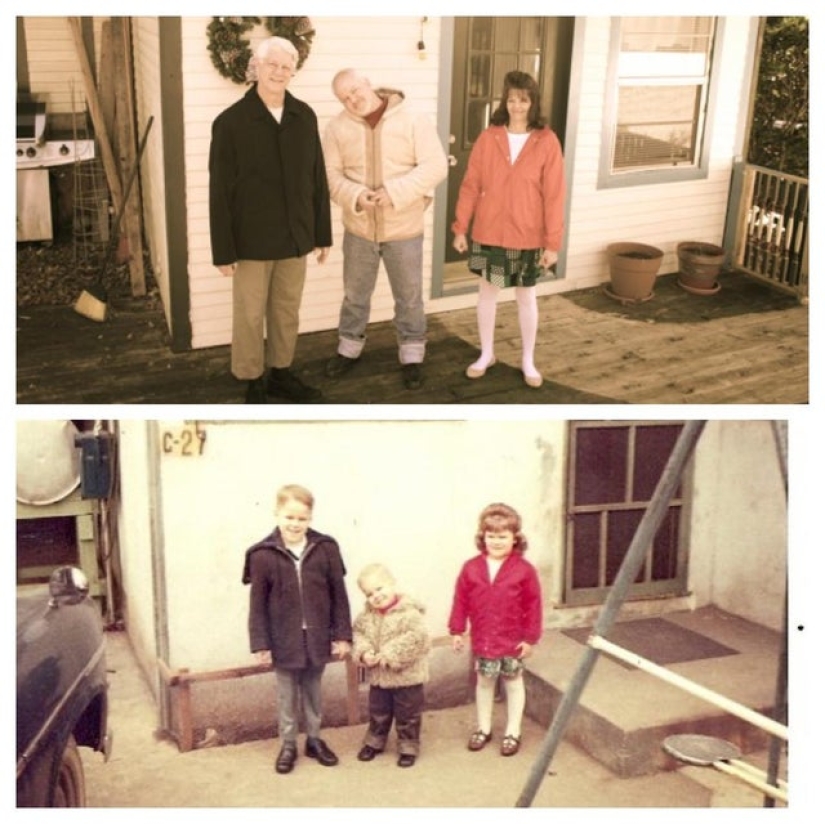 Saludos del pasado: la gente ha recreado sus fotos antiguas