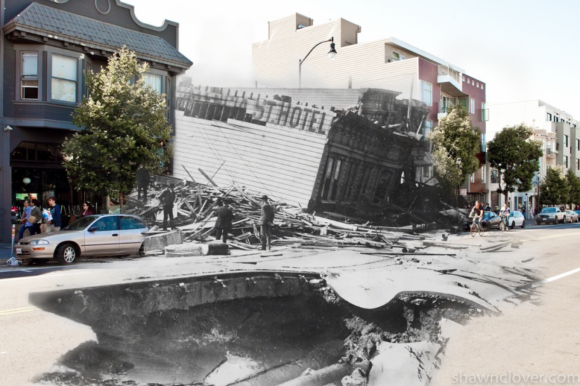 San Francisco después del devastador terremoto de 1906 y hoy San Francisco después del devastador terremoto de 1906 y hoy