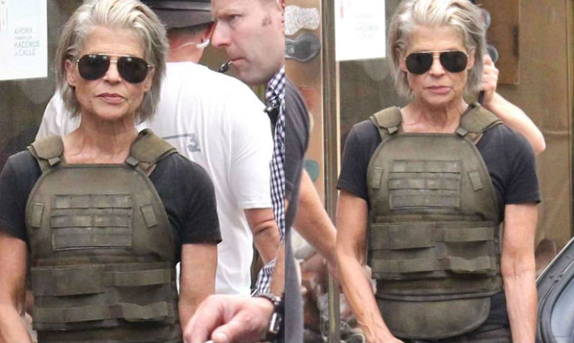Sarah Connor está de vuelta: Linda Hamilton, de 61 años, está lista para matar cyborgs nuevamente en el set de la nueva "Terminator"
