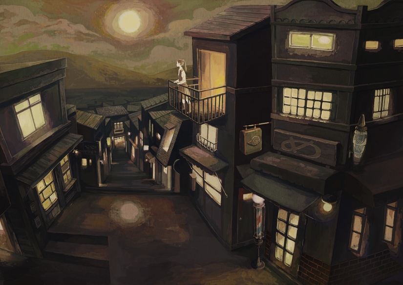 Schoolgirls and Melancholy - sleepy anime art