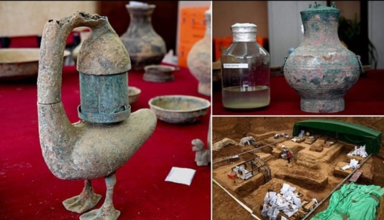 Se ha encontrado el elixir de la inmortalidad: se encontró un recipiente de bronce con un líquido misterioso en una antigua tumba china Se ha encontrado el elixir de la inmortalidad: se encontró un recipiente de bronce con un líquido misterioso en una antigua tumba china