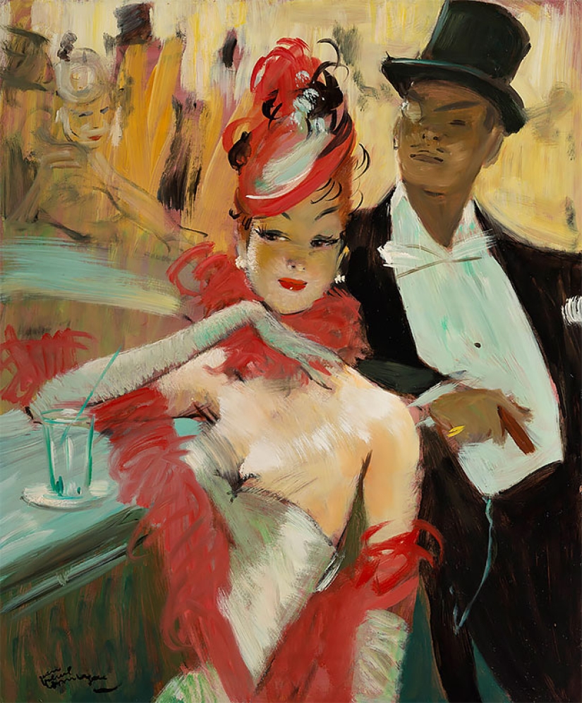 Seductoras mujeres parisinas en las pinturas del artista francés Jean-Gabriel Domergue