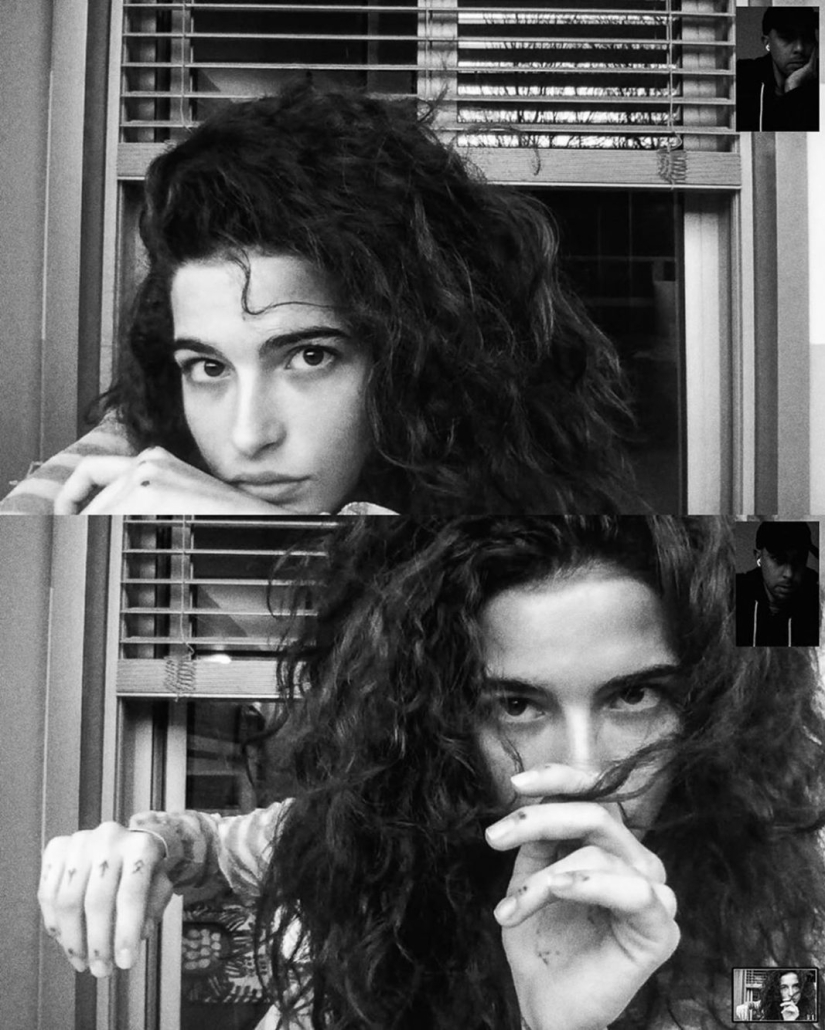 Sesión de fotos remota de Alessio Albi en la cámara web durante la cuarentena