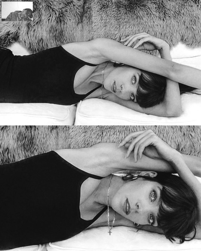 Sesión de fotos remota de Alessio Albi en la cámara web durante la cuarentena