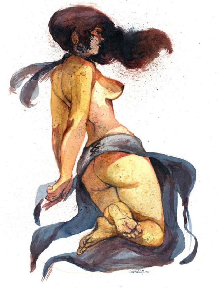 Sexy French women in watercolors by artist Yannick Corbeau Sexy French women in watercolors by artist Yannick Corbeau