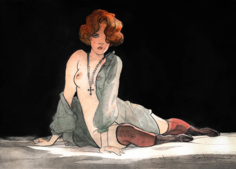 Sexy French women in watercolors by artist Yannick Corbeau Sexy French women in watercolors by artist Yannick Corbeau