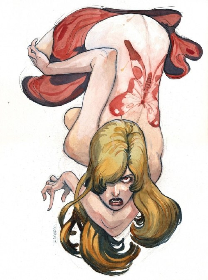 Sexy French women in watercolors by artist Yannick Corbeau Sexy French women in watercolors by artist Yannick Corbeau