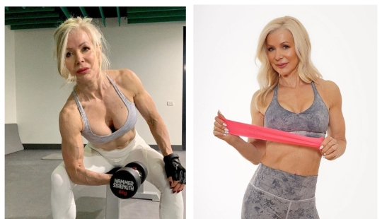 Sexy granny gives heat: 63-year-old Australian woman works out in the gym and meets guys